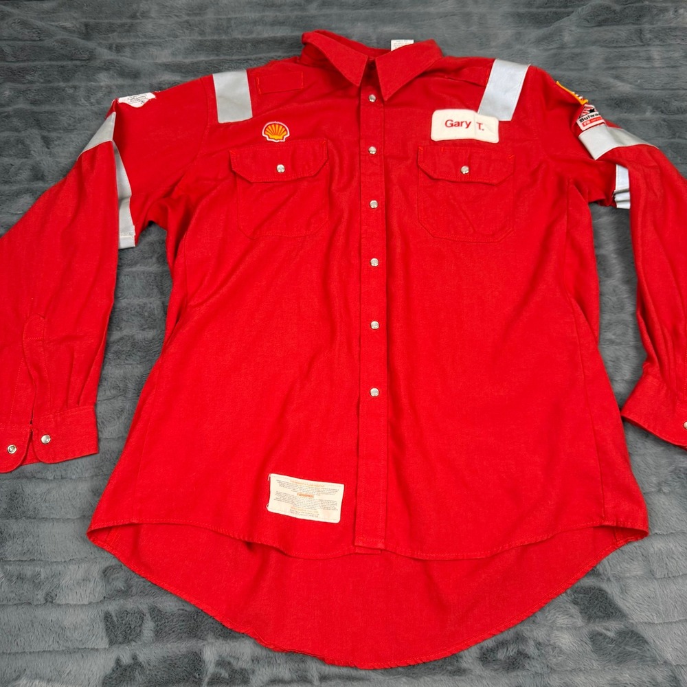 Bulwark FR Red Nomex Flame Resistant Shell Geismar ERT Work Shirt Mens XL